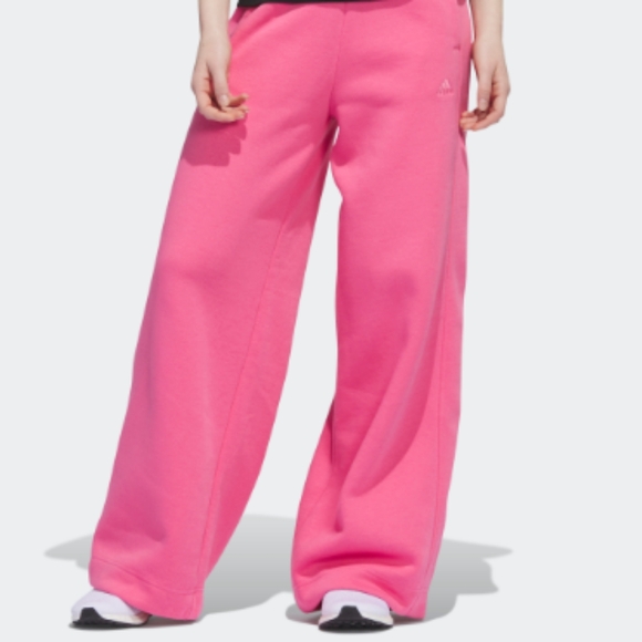 adidas Pants - Adidas originals all szn fleece wide leg high waist pink sweats scuba large